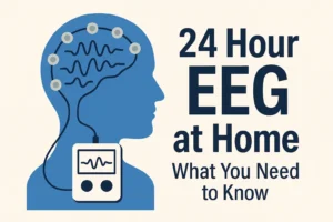 Professional infographic explaining 24-hour EEG at home with clear text inside the design