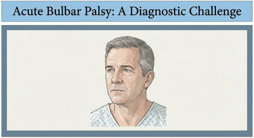 Medical Illustration of a Patient with Acute Bulbar Palsy